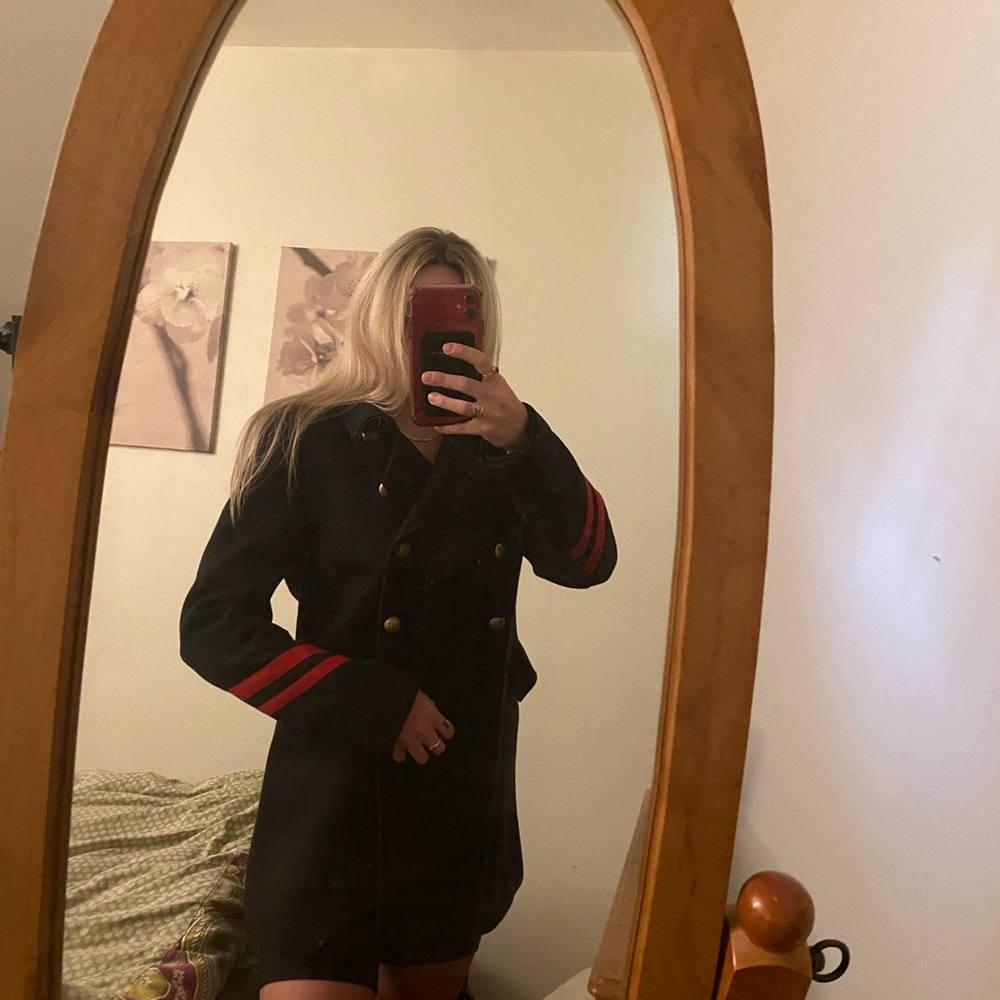 Super trendy navy Zara coat